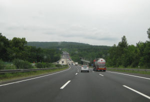 Autobahn A7 i trakterna kring Kassel